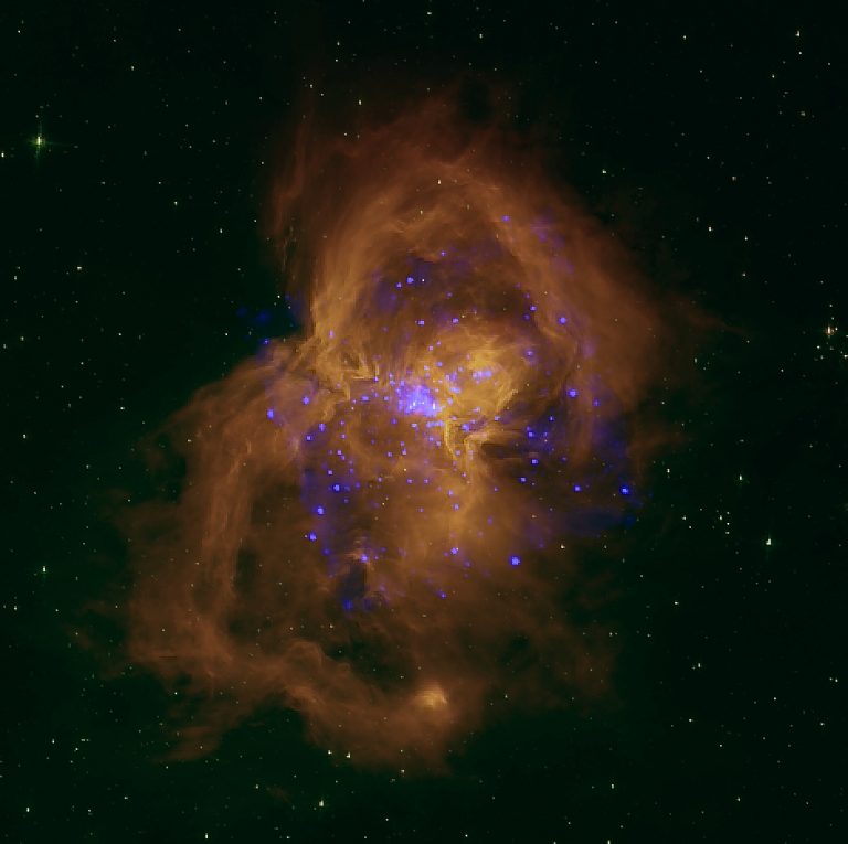 Телескоп Spitzer сфотографировал туманность-бабочку W40. Посмотрите на нее прямо сейчас