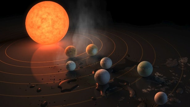 Приливные силы соседей могли сделать три планеты системы TRAPPIST-1 обитаемыми