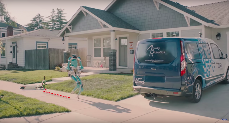 Посмотрите на двуногого робота от Ford. Он сможет привезти посылку прямо до двери!