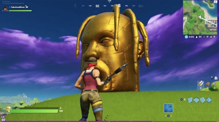 Трэвис Скотт провел виртуальное выступление в игре Fortnite. Его одновременно смотрели 15 млн человек