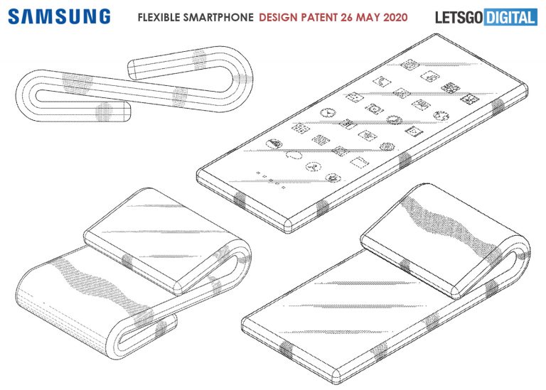 Samsung запатентовал смартфон, который гнется в двух местах