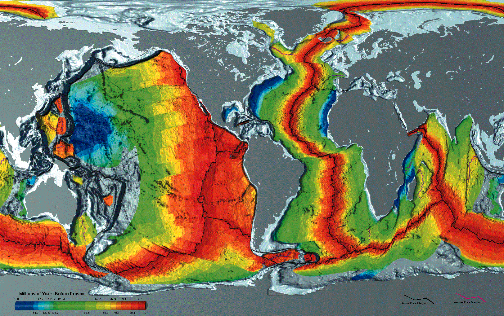 Карта мира границы литосферных плит