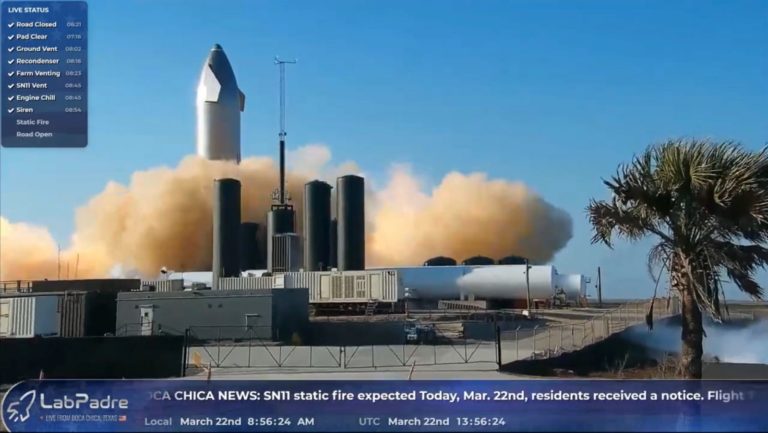 SpaceX успешно провела вторые огневые испытания прототипа Starship SN11