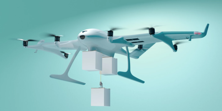 Дрон-курьер Wingcopter доставляет три посылки за раз
