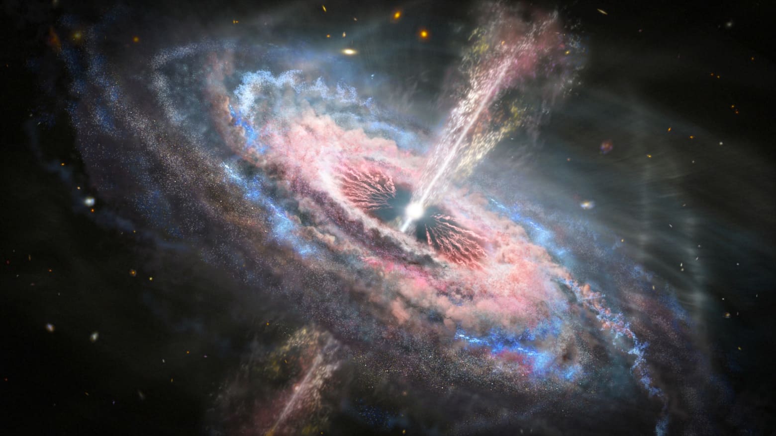 «Уэбб» сфотографировал галактики ранней Вселенной с яркими квазарами в центре