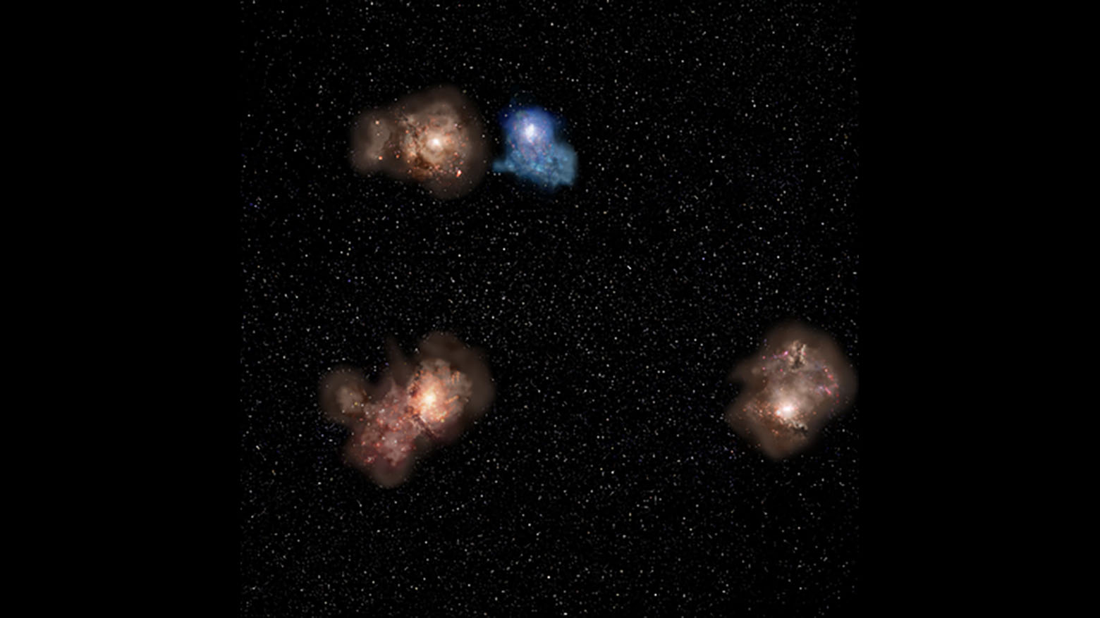 Протоскопление сливающихся галактик нашли на «заре Вселенной»: в 13 млрд световых лет от Земли