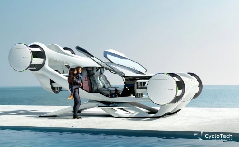 CycloTech показал концепт принципиально нового аэромобиля с «морским» двигателем