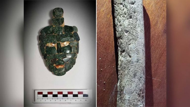 Гробница майя скрывала нефритовую маску бога шторма, которой 1 700 лет