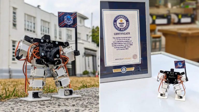Школьники из Гонконга собрали рекордно маленького гуманоидного робота