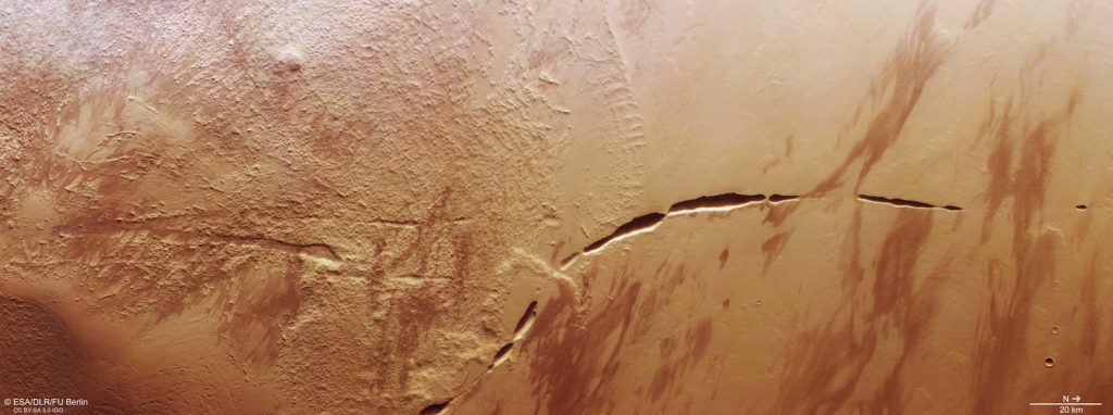Посмотрите на загадочный гигантский «шрам» на поверхности Марса