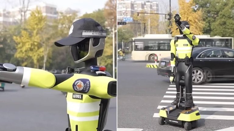 На улицах Китая появились роботы-регулировщики, а автопилоты научились понимать их жесты