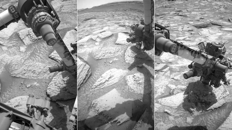 Бур марсохода Curiosity застрял в камне — инженеры неделю вызволяли его из ловушки